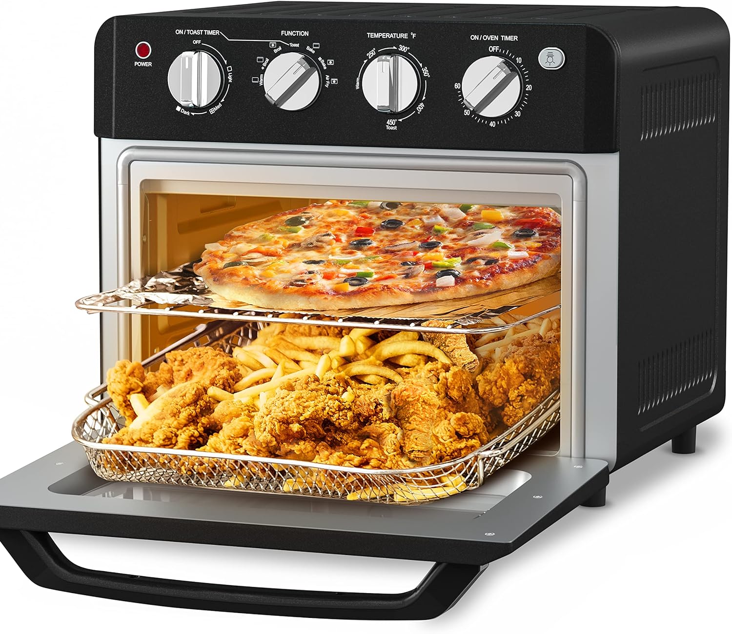 Air Fryer Toaster Oven, Beelicious, 19 Quart/18L Countertop Convection Oven, 7-in-1 Toaster Oven Air Fryer Combo