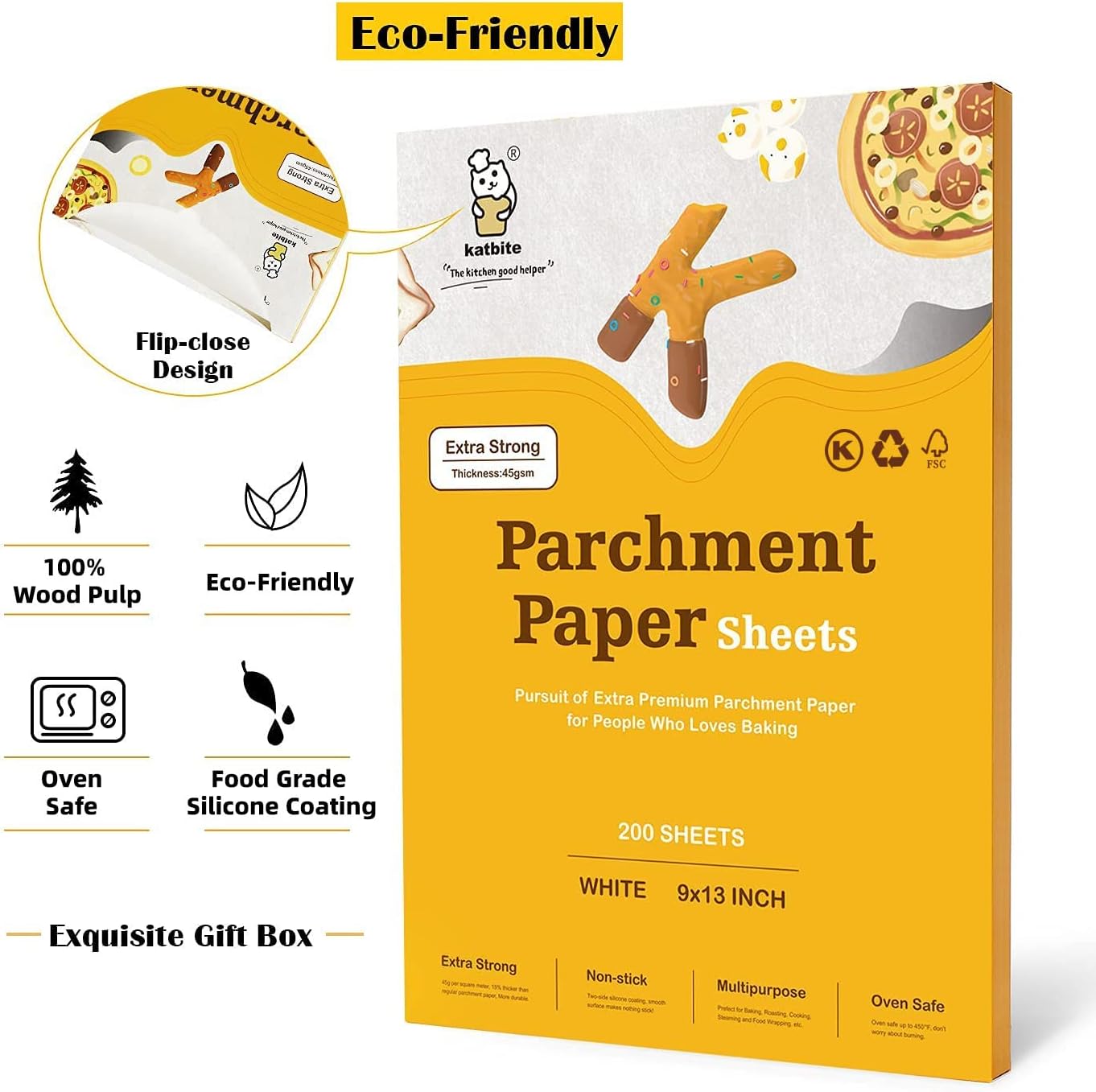 katbite 200Pcs 9x13 inch Heavy Duty Parchment Paper Sheets
